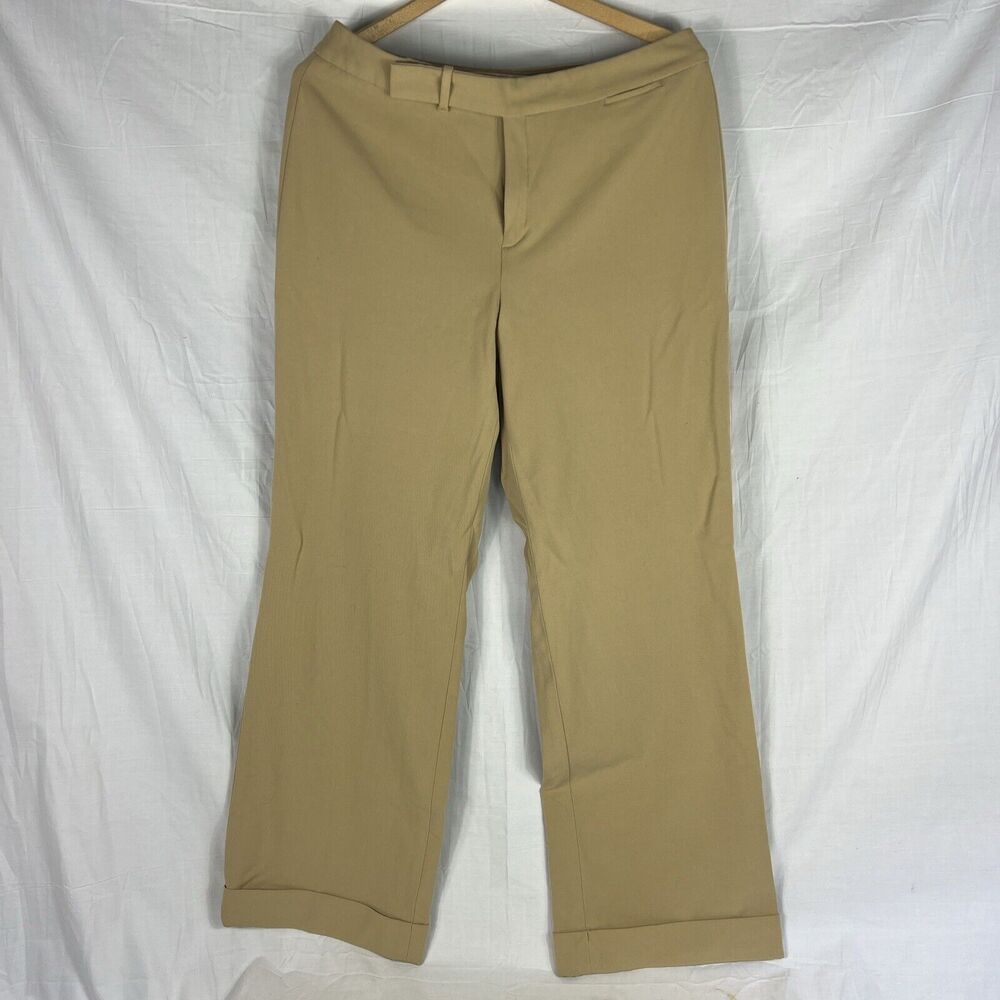 DOCKERS Metro Women's Khaki Dress Pants SZ 12 M Stretch Waist Cuffed